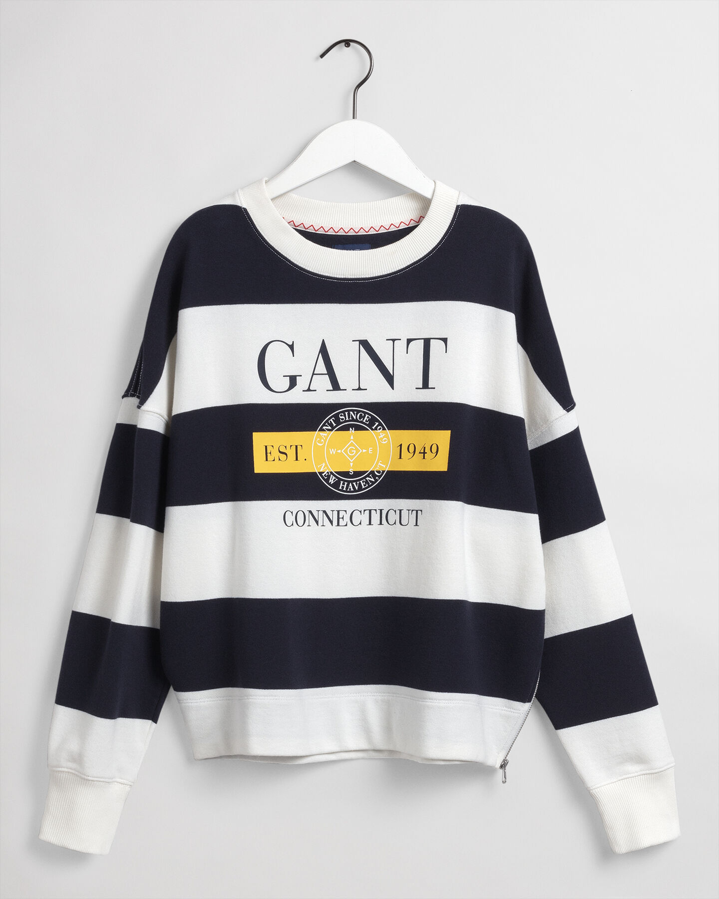Sweatshirt com decote redondo &agrave;s riscas Nautical