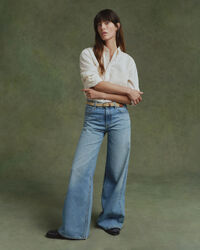 Cal&ccedil;as de ganga com perna larga