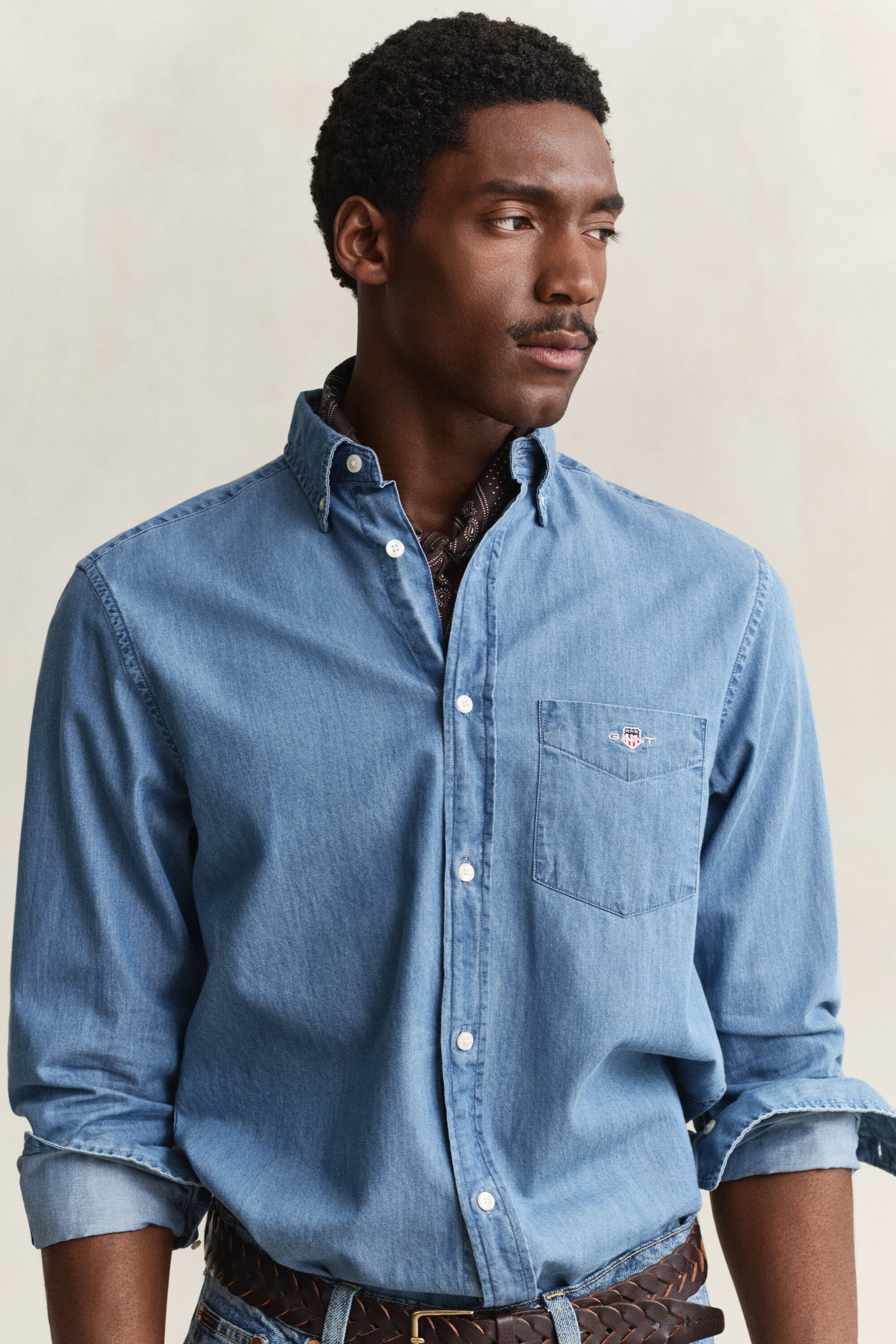 Camisa índigo regular fit