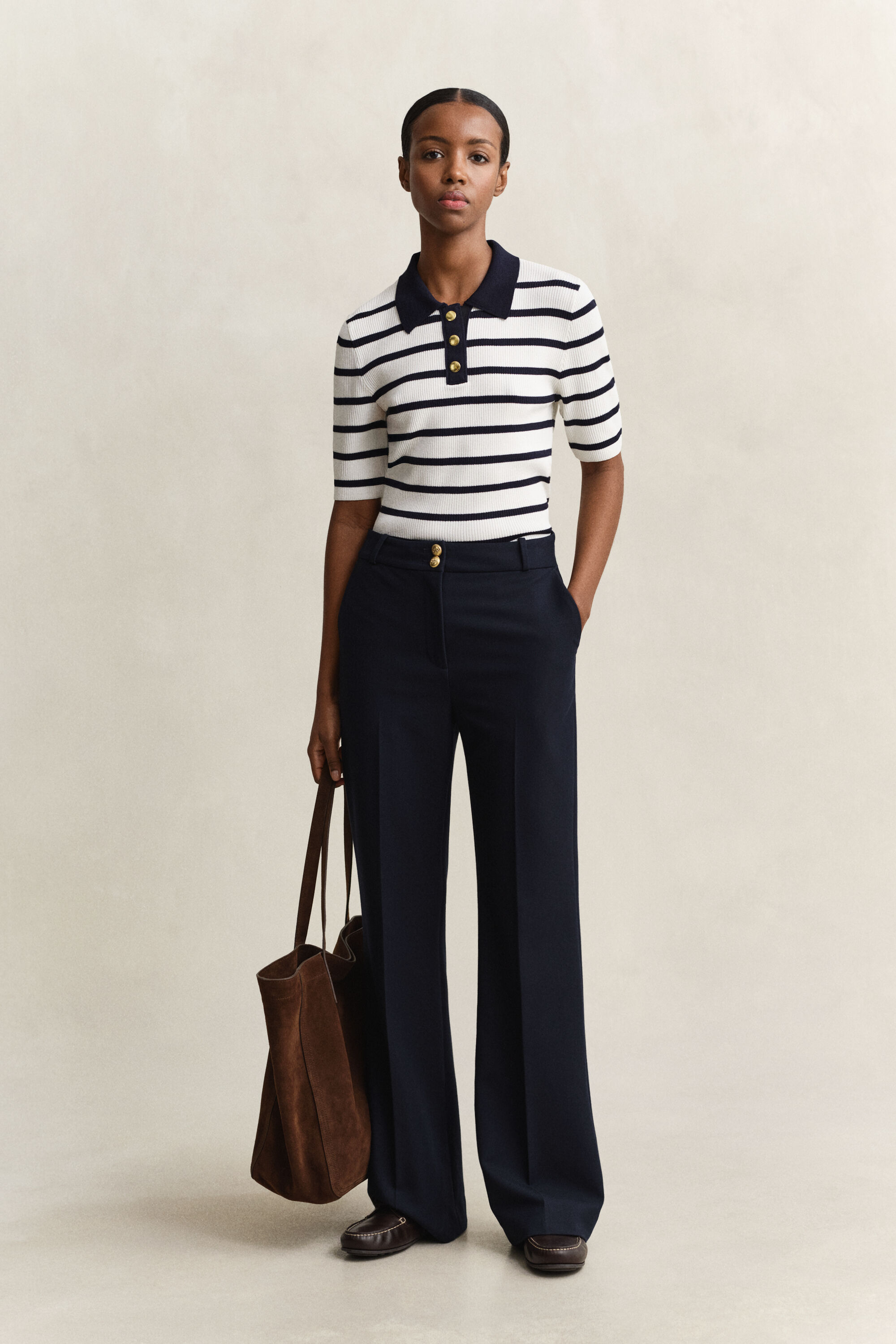 Rugger em malha às riscas