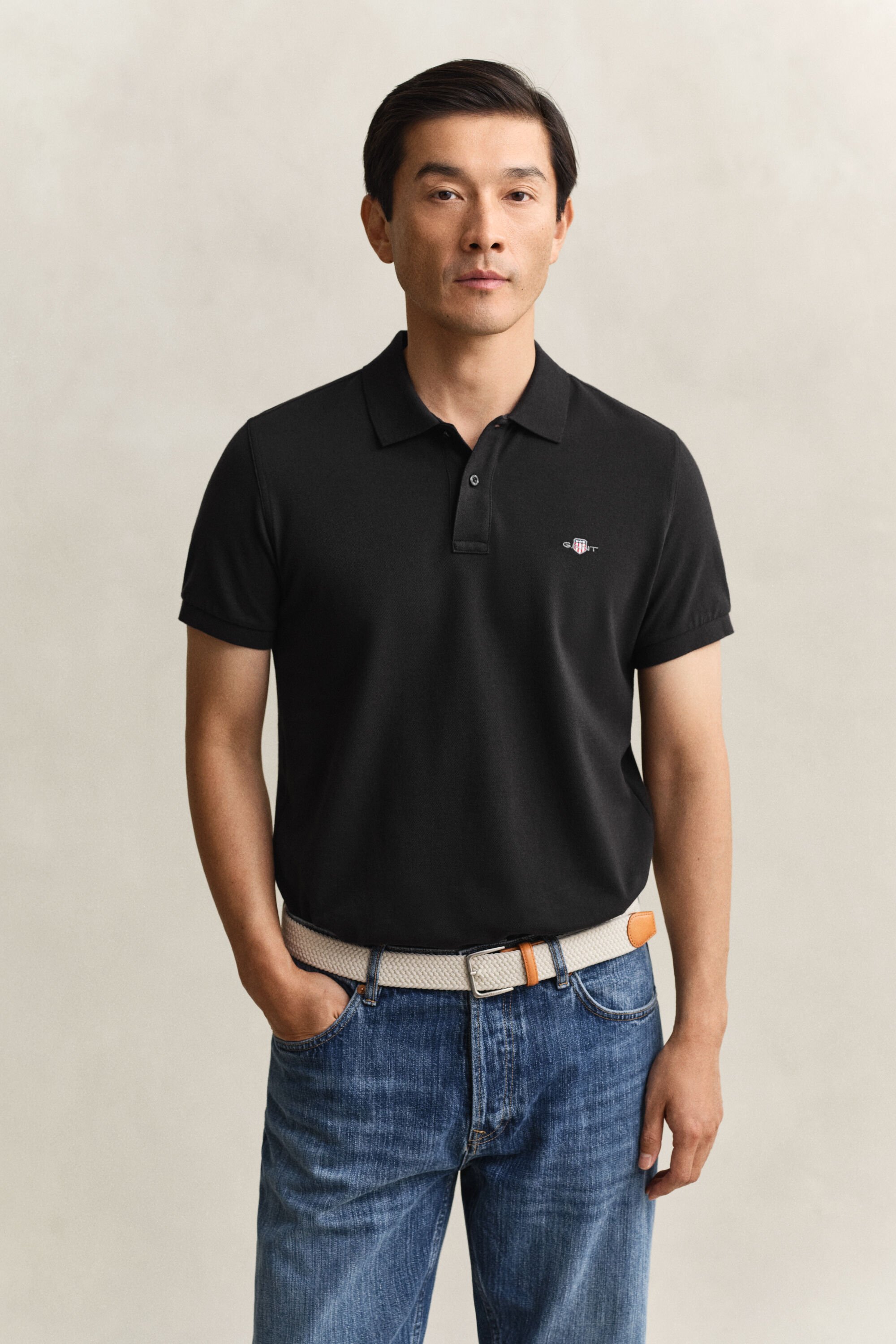 Polo em algodão piqué Shield slim fit