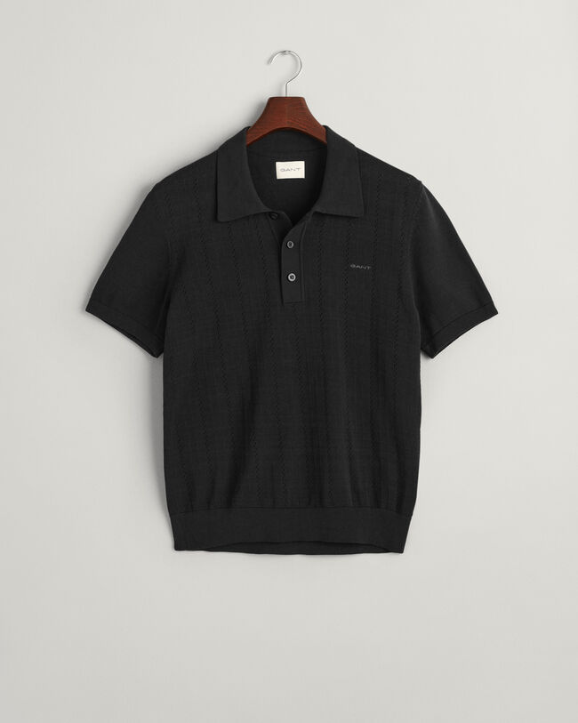 Camisola de malha estilo polo Pointelle Textured