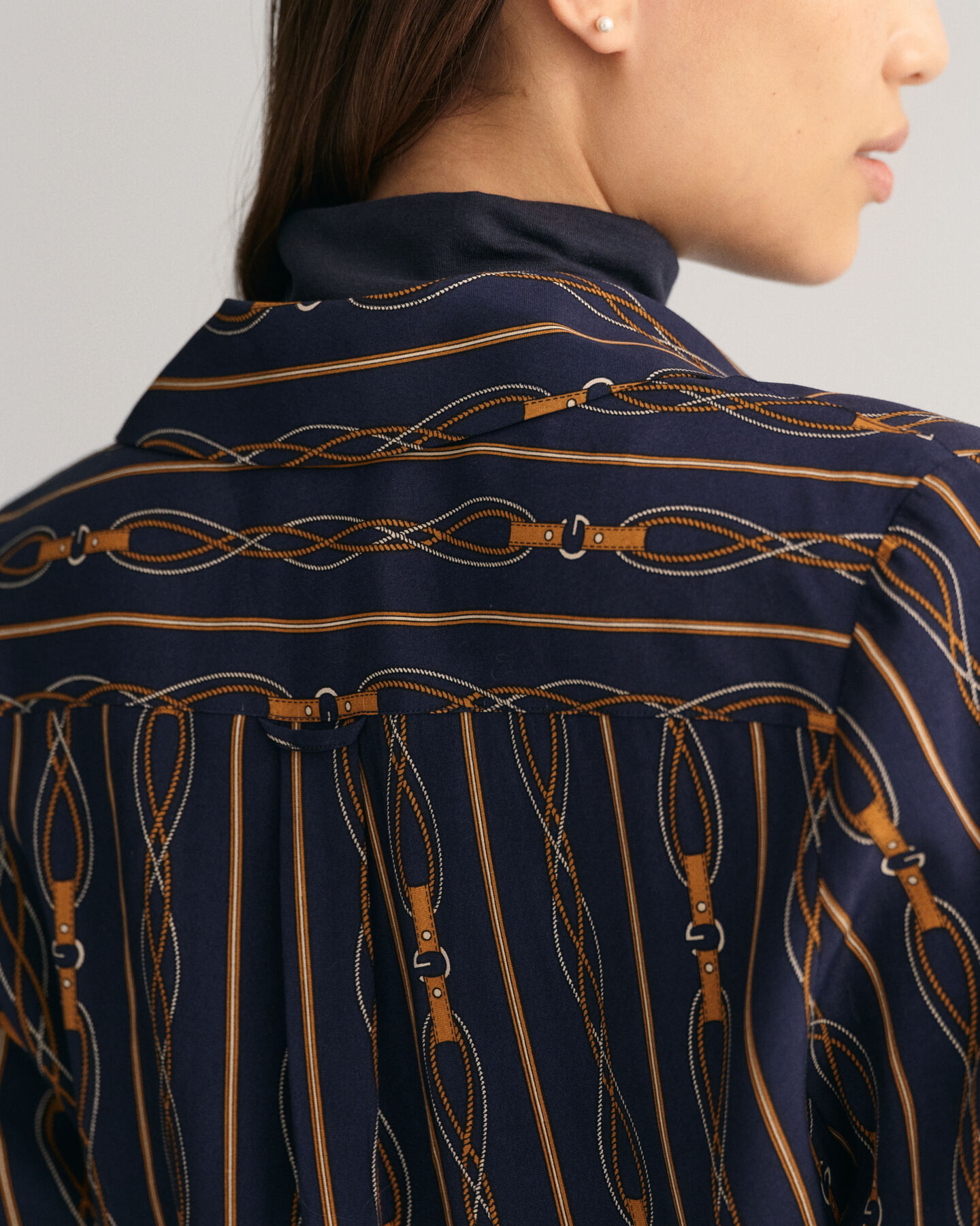 Vestido de trespasse às riscas Rope regular fit