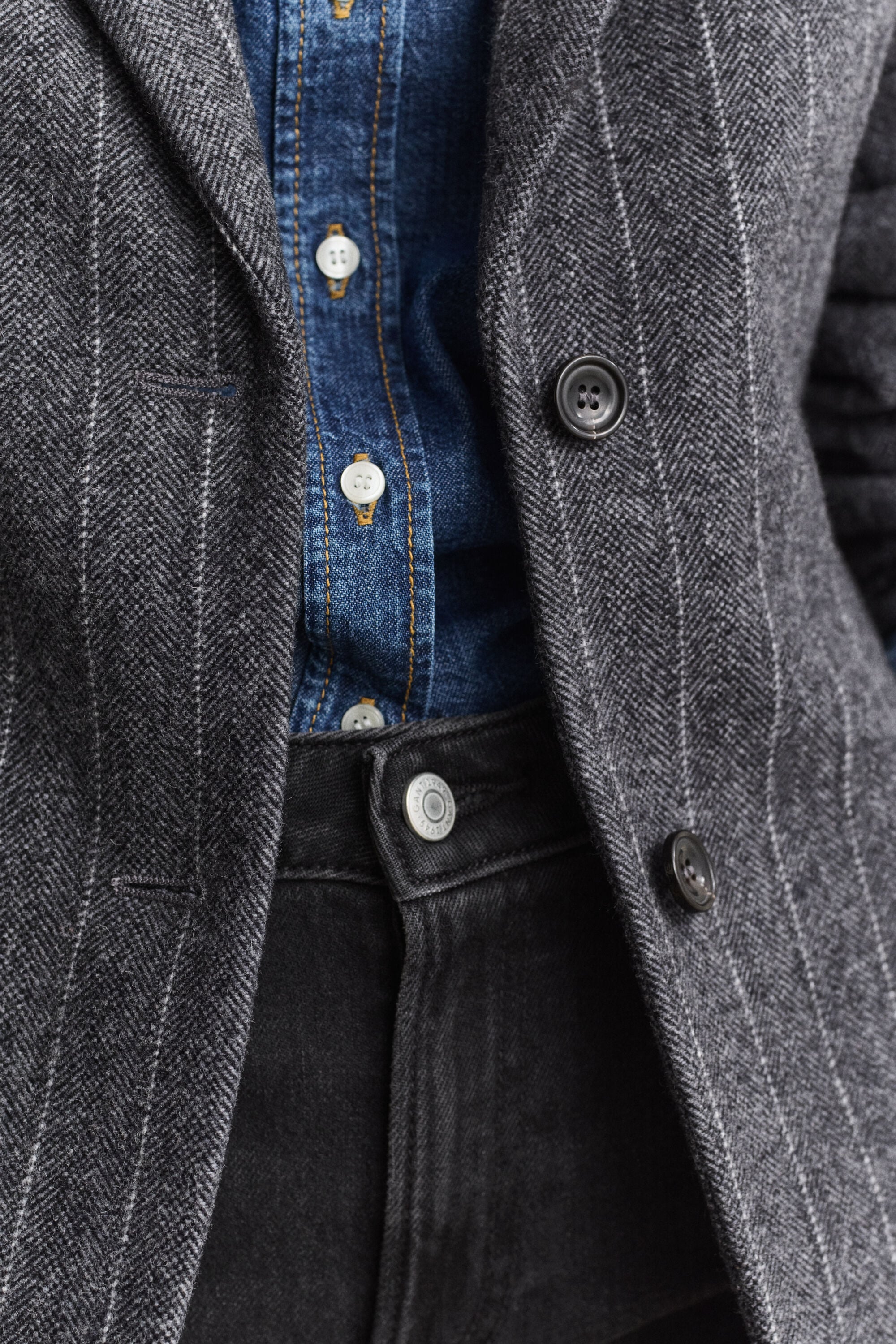 Blazer ampulheta Pinstripe