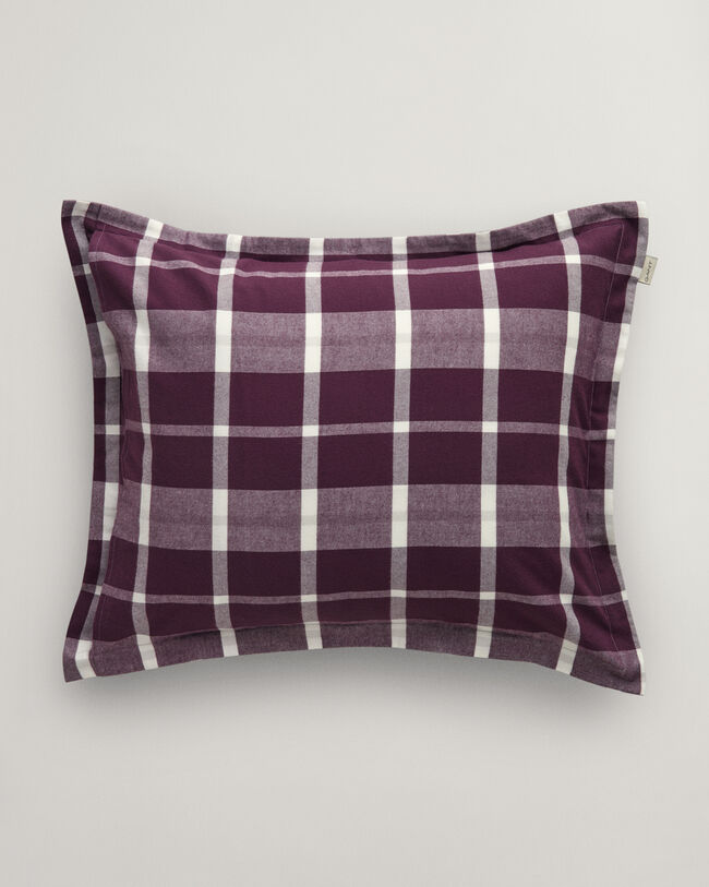 Fronha em flanela com padr&atilde;o de xadrez