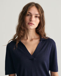 Rugger de manga curta em malha fina