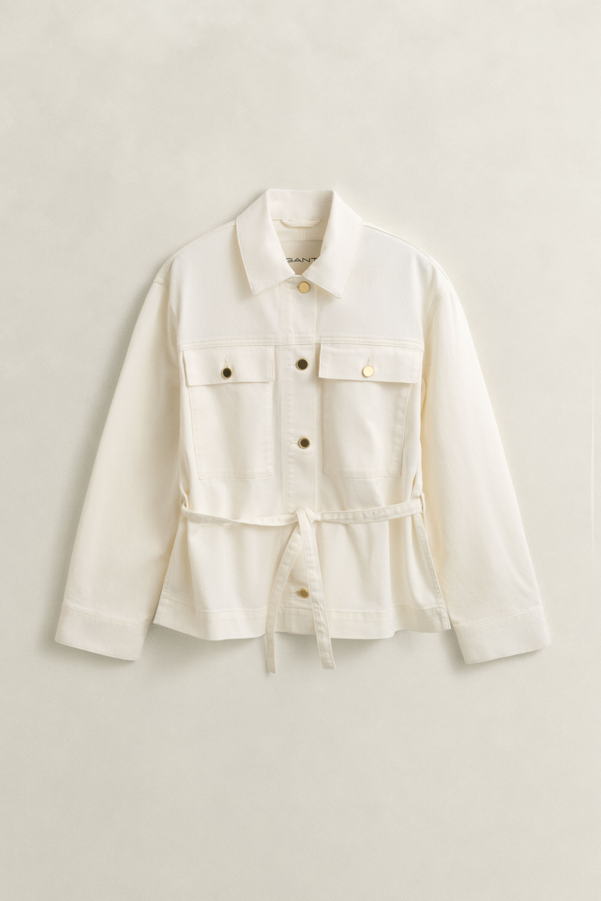 Casaco de ganga com atilhos