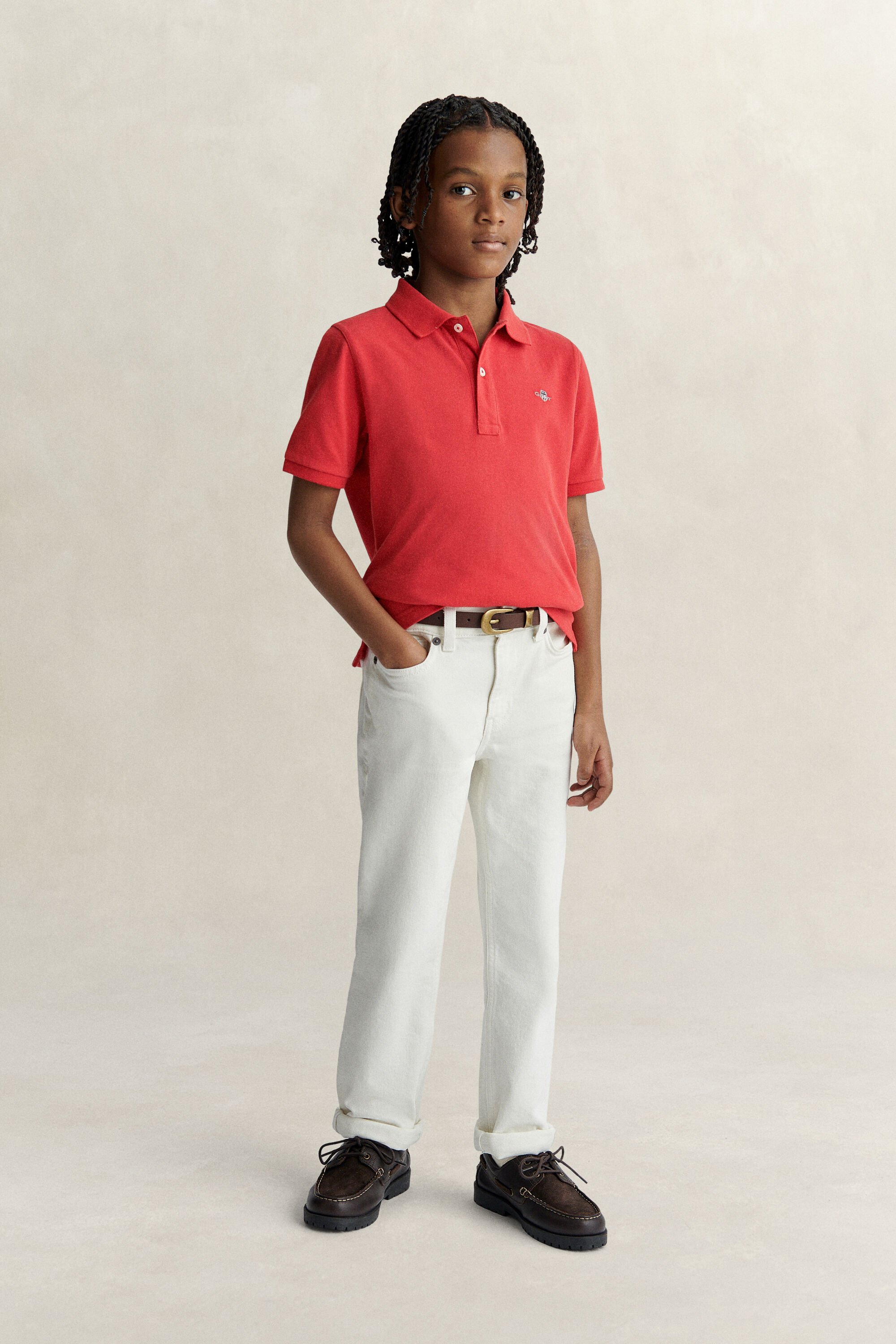 Polo em algodão piqué Shield Teens