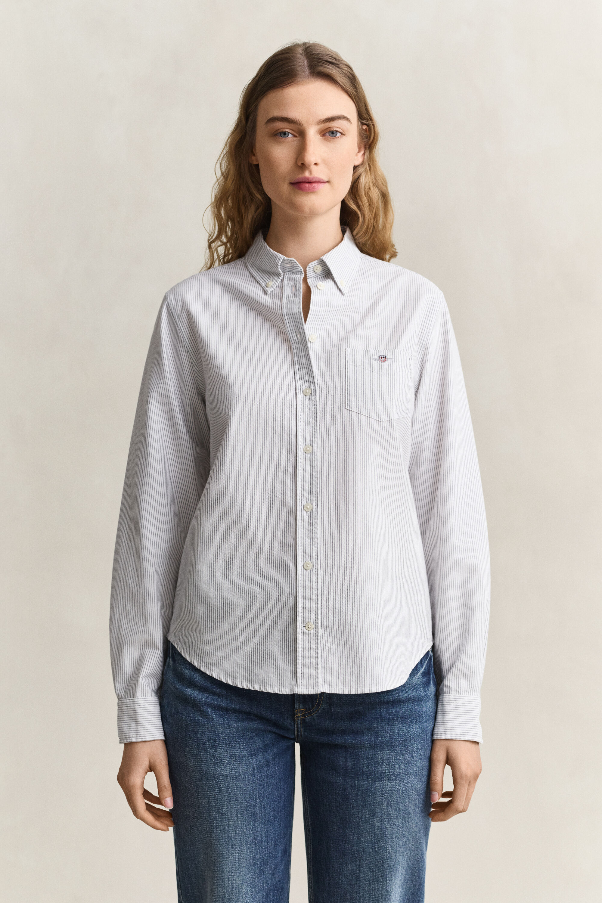 Camisa Oxford às riscas Classic