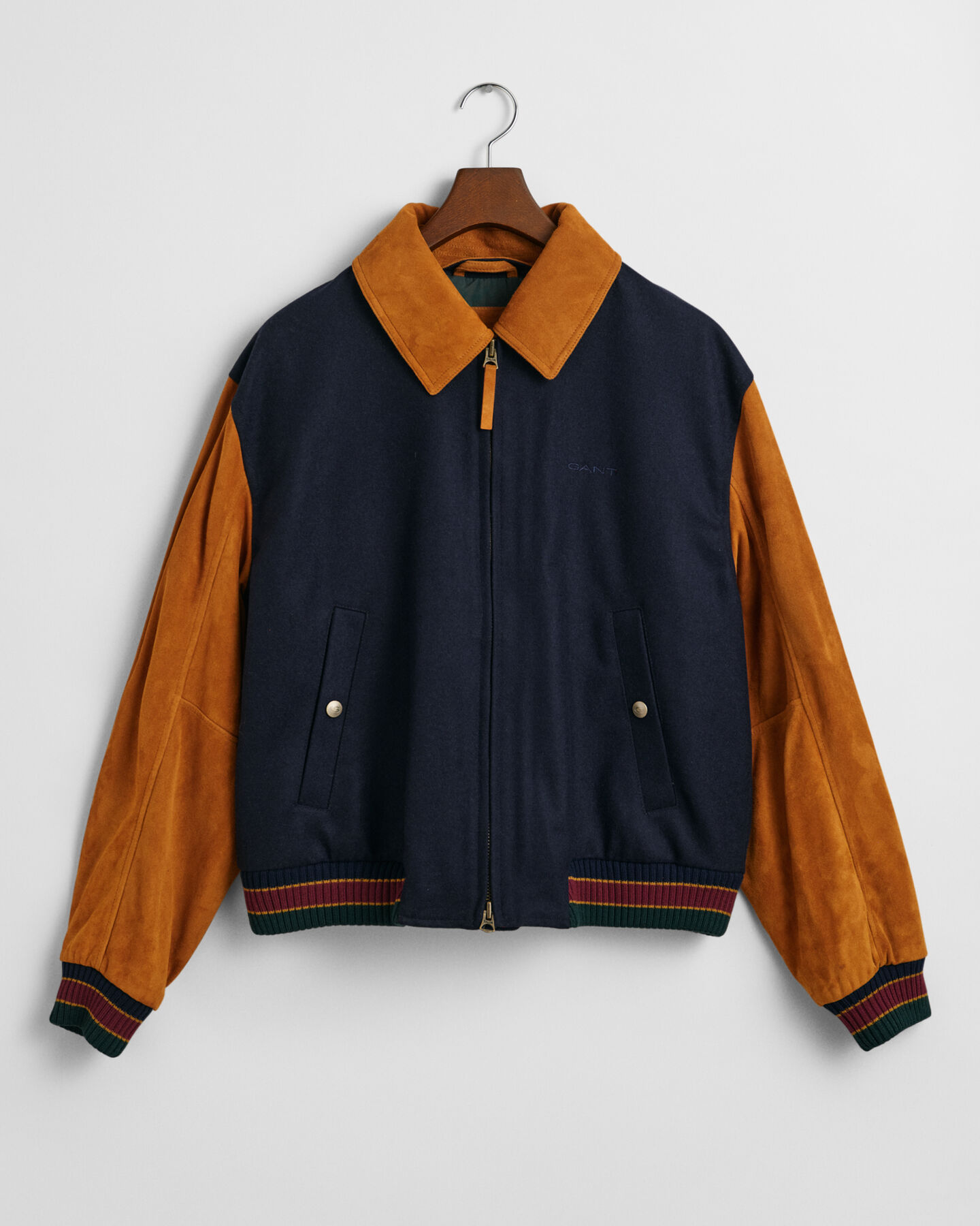 GANT Varsity Jacket em mistura de lã e camurça