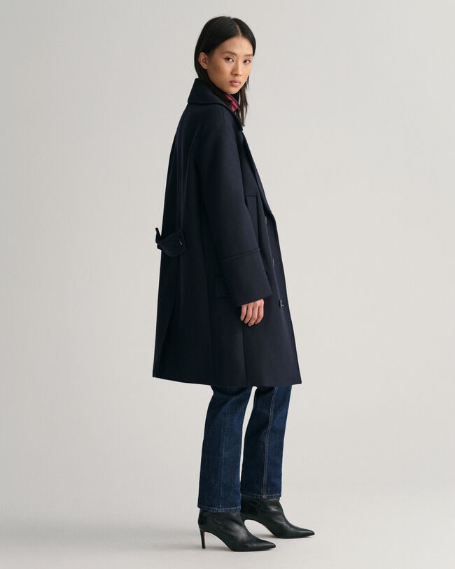 Casaco de marinheiro em mistura de lã