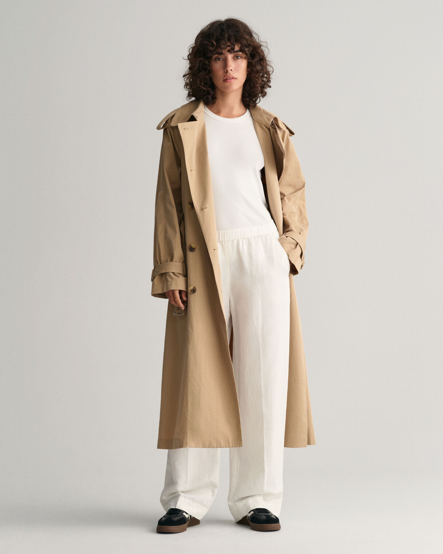 Calças pull-on em mistura de linho relaxed fit