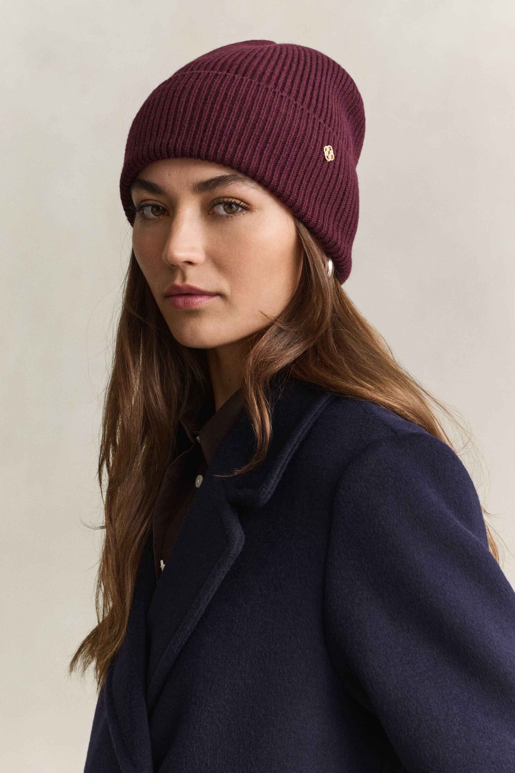 Gorro em lã canelada