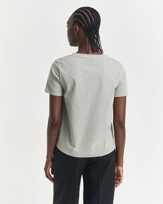 T-shirt com decote em V Shield