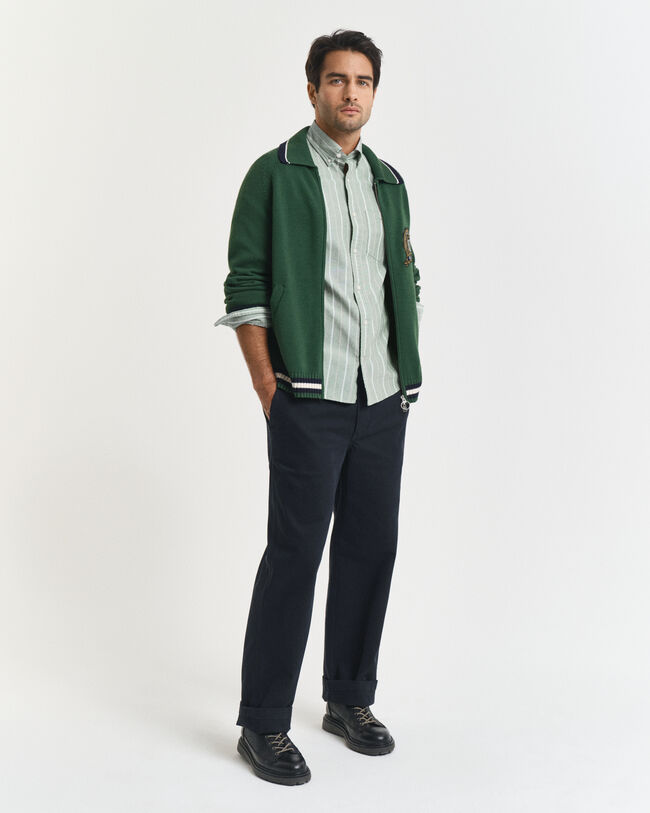 Camisa Oxford clássica às riscas regular fit