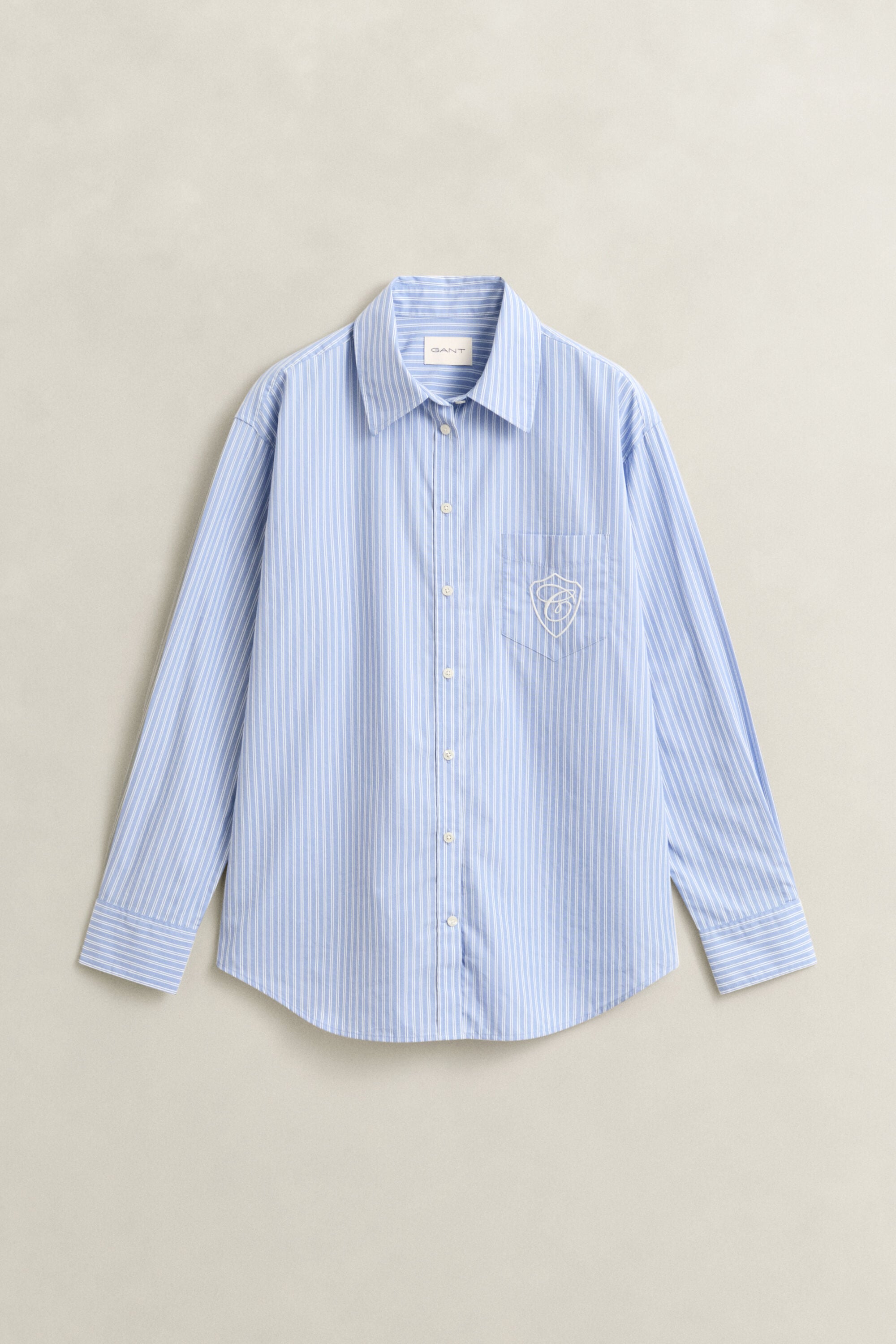 Camisa em popelina às riscas Classic relaxed fit