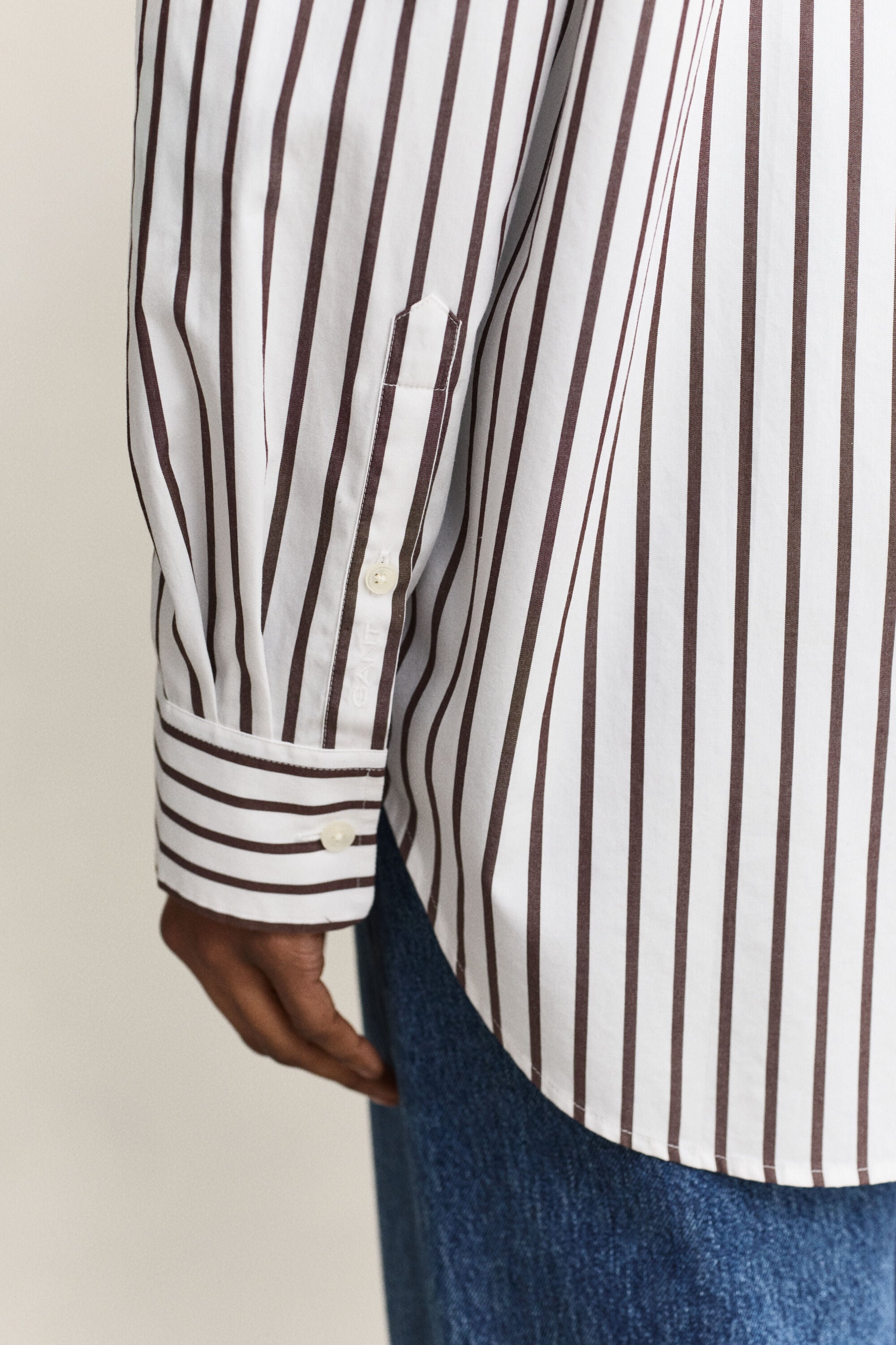 Camisa em popelina às riscas Classic relaxed fit