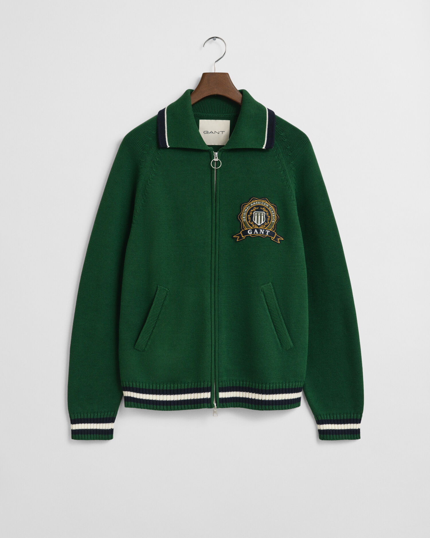 Casaco de malha com fecho de correr e grafismo GANT 1949