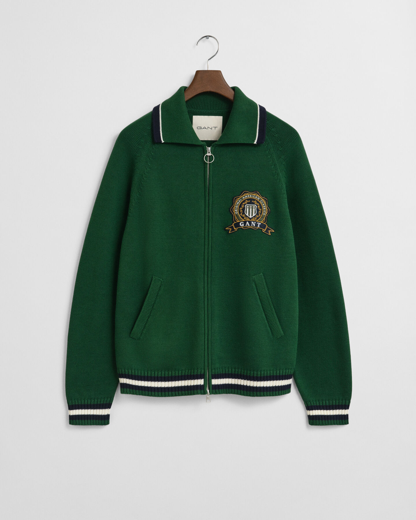 Casaco de malha com fecho de correr e grafismo GANT 1949