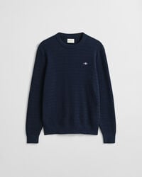 Camisola em mini malha entrançada com decote redondo