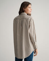 Camisa em padr&atilde;o xadrez oversized
