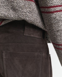 Calças de ganga em camurça straight fit