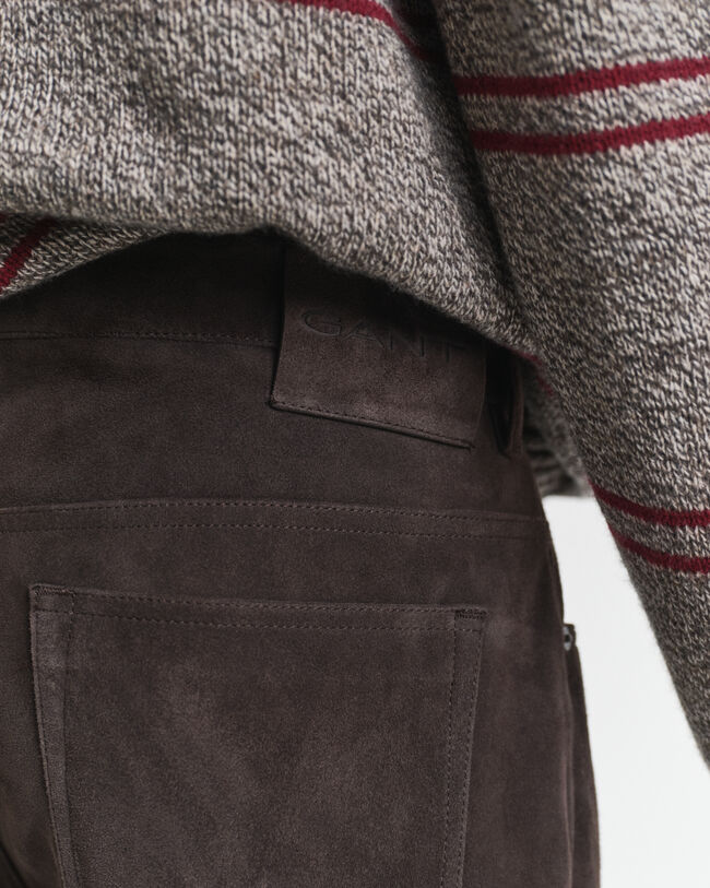 Calças de ganga em camurça straight fit