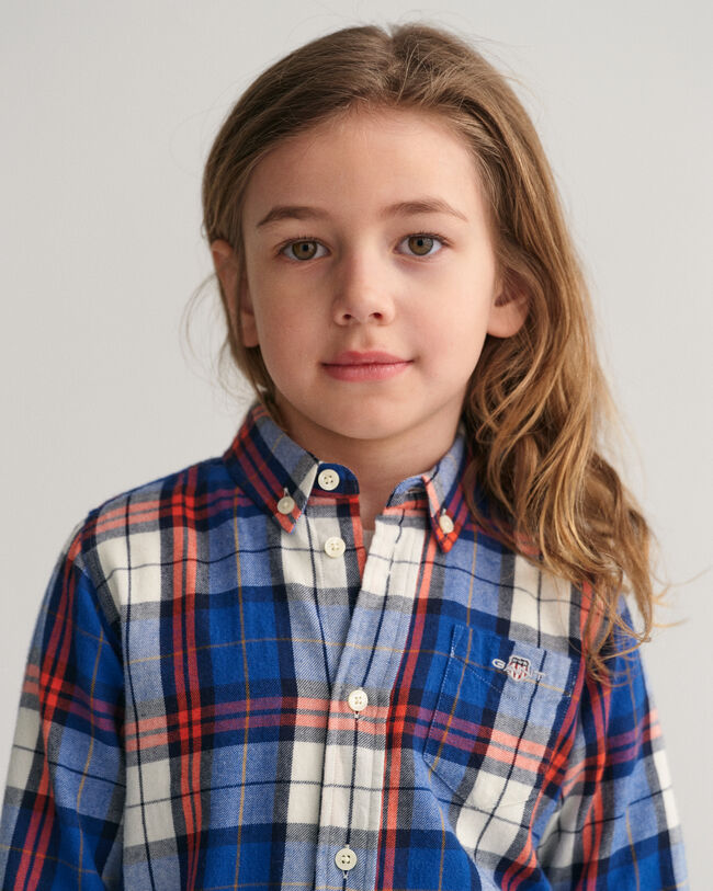 Camisa de flanela com padrão de xadrez regular fit Kids