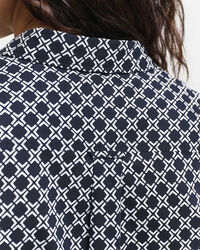 Camisa em voile de algodão Geometric regular fit