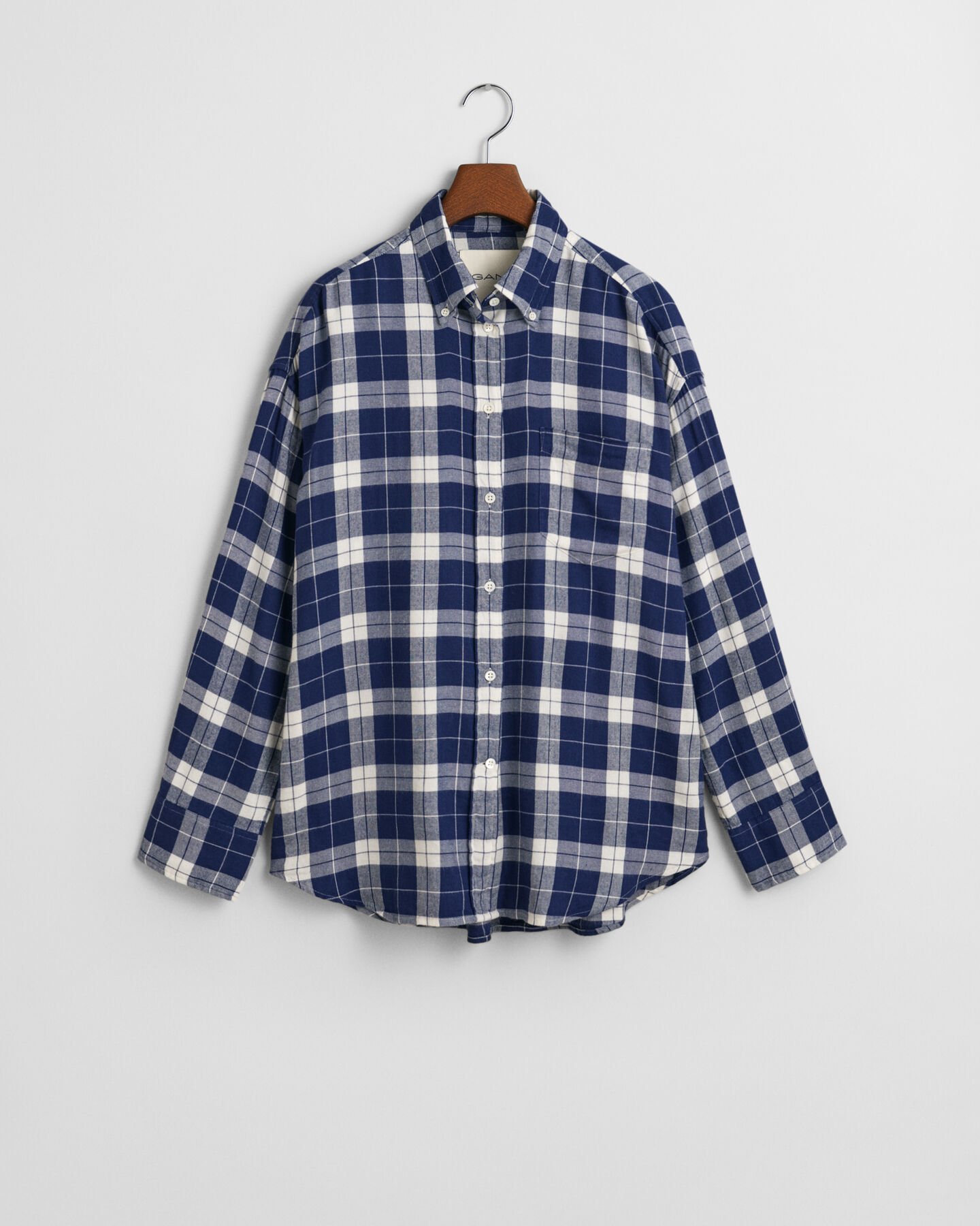 Camisa de flanela com padrão axadrezado oversized