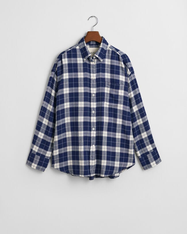 Camisa de flanela com padrão axadrezado oversized