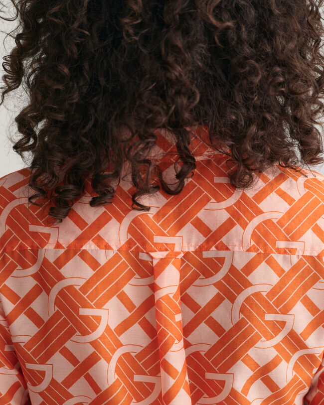 Camisa em seda de algodão G Patterned regular fit