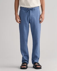 Calças de linho com cordão relaxed fit
