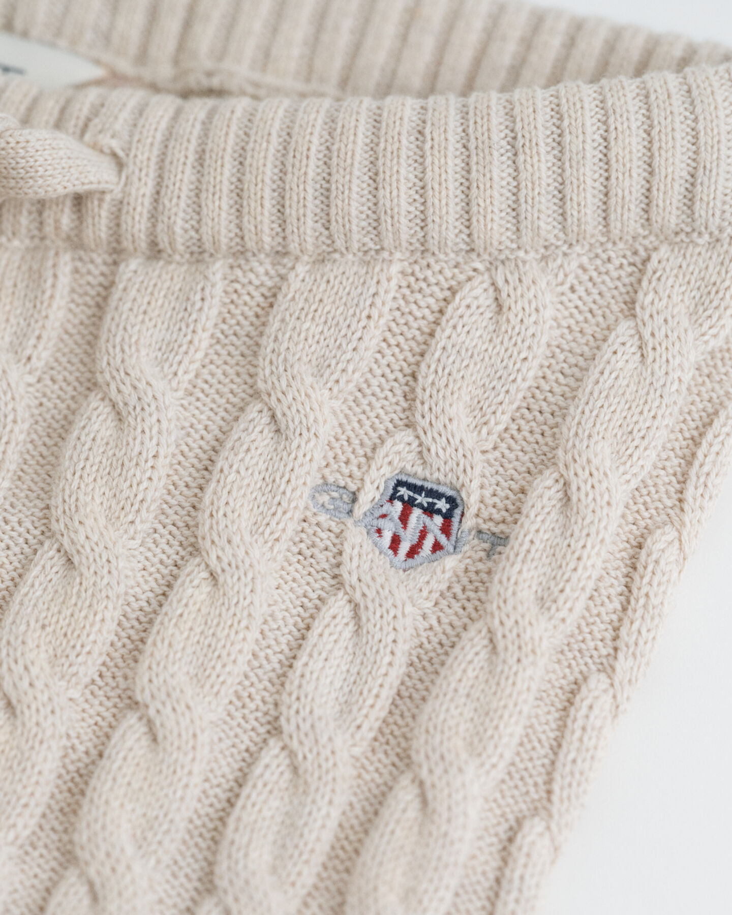 Leggings em malha de algodão entrançada Shield Baby