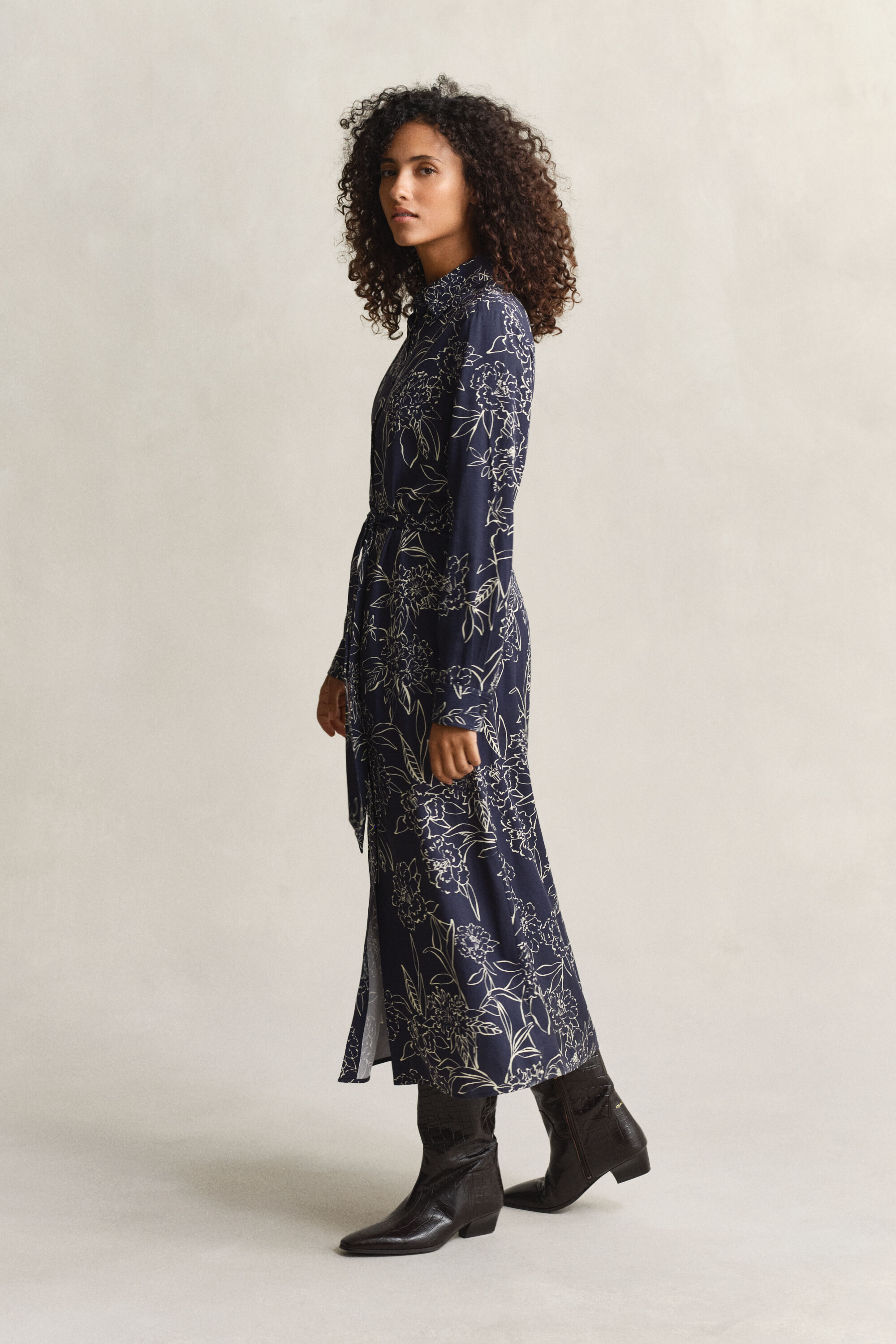 Vestido-camisa com estampado Floral