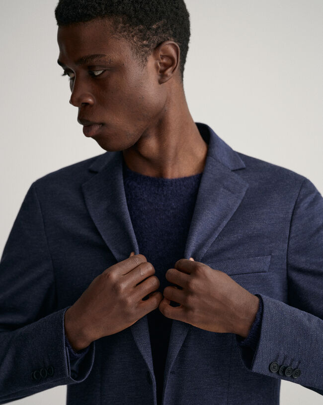 Blazer de fato em jersey