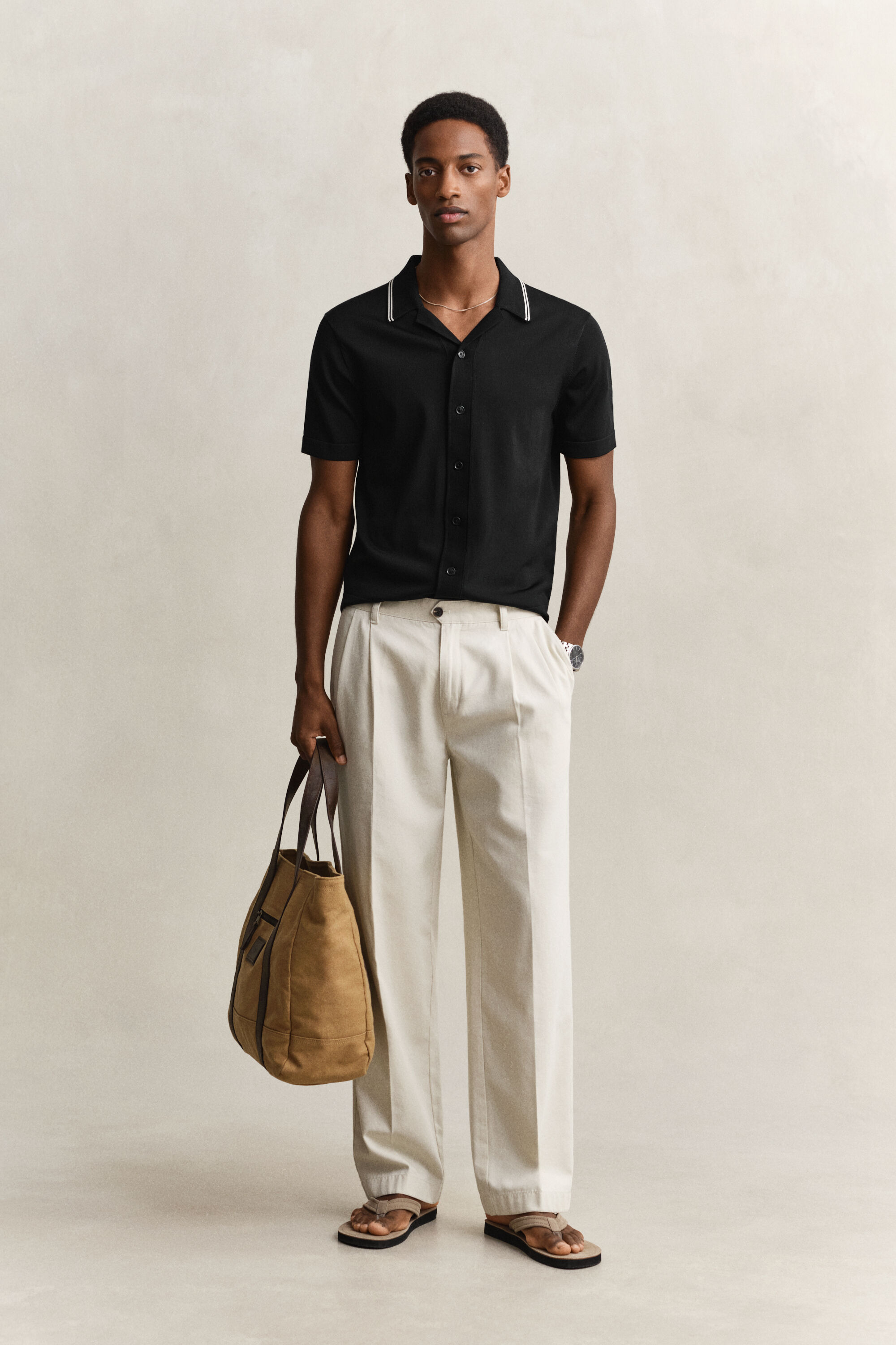 Camisola de malha tipo polo