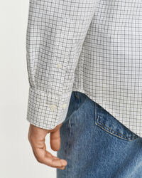 Camisa em popelina clássica com padrão de xadrez regular fit