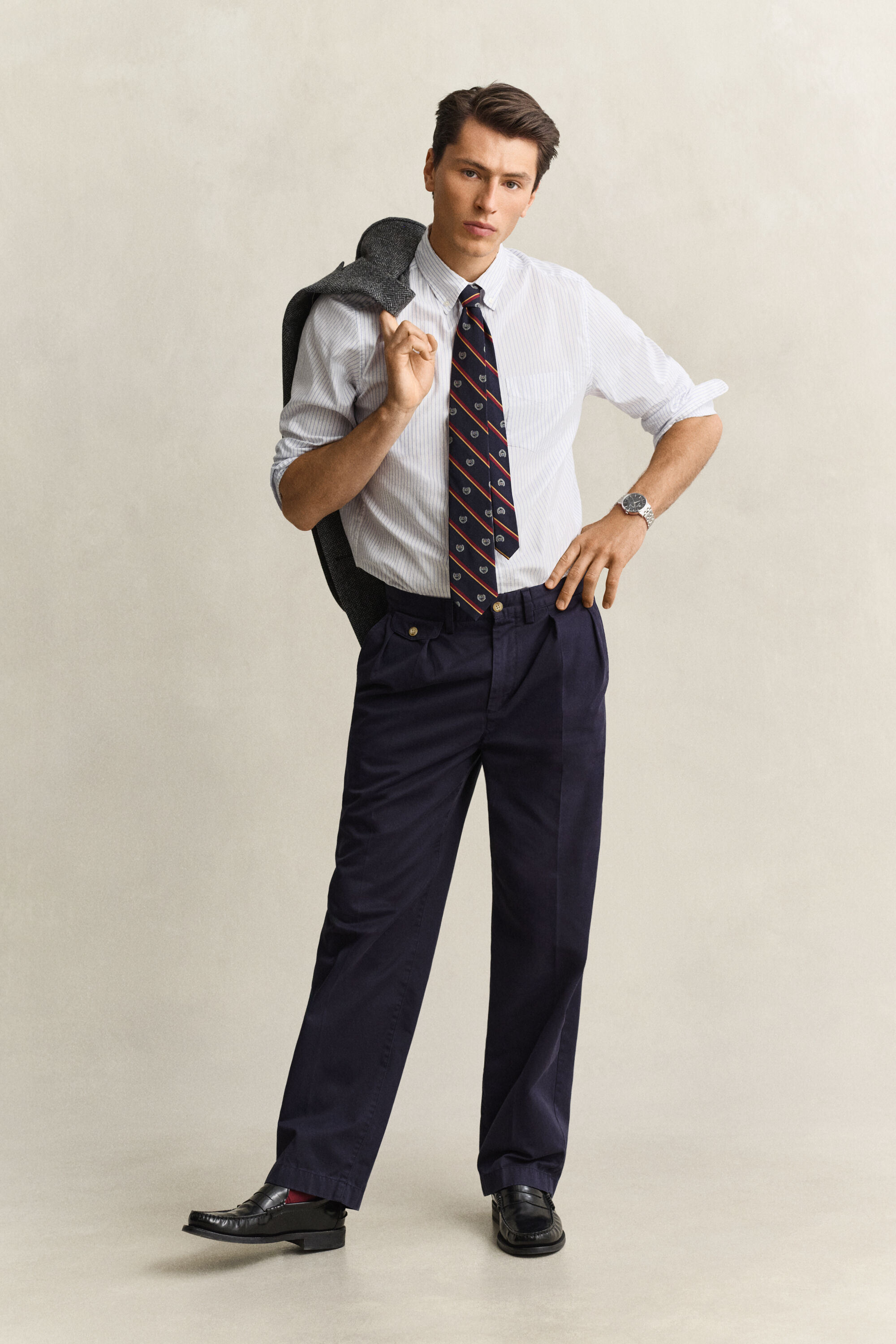 Camisa Oxford às riscas Gant x Yale
