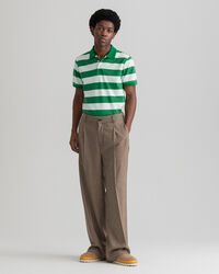 Polo em algodão piqué com estampado Barstripe