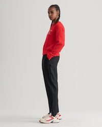 Camisola com decote redondo em mohair Logo