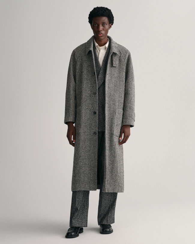 Sobretudo em lã Balmacaan