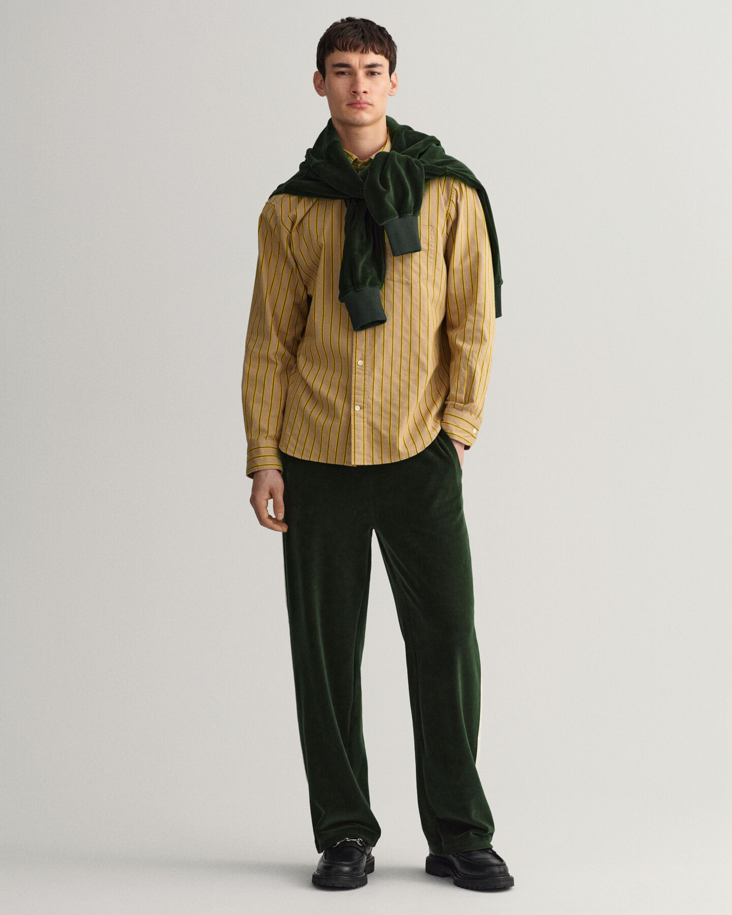 Camisa às riscas Dobby relaxed fit