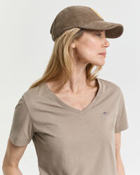 T-shirt com decote em V Shield