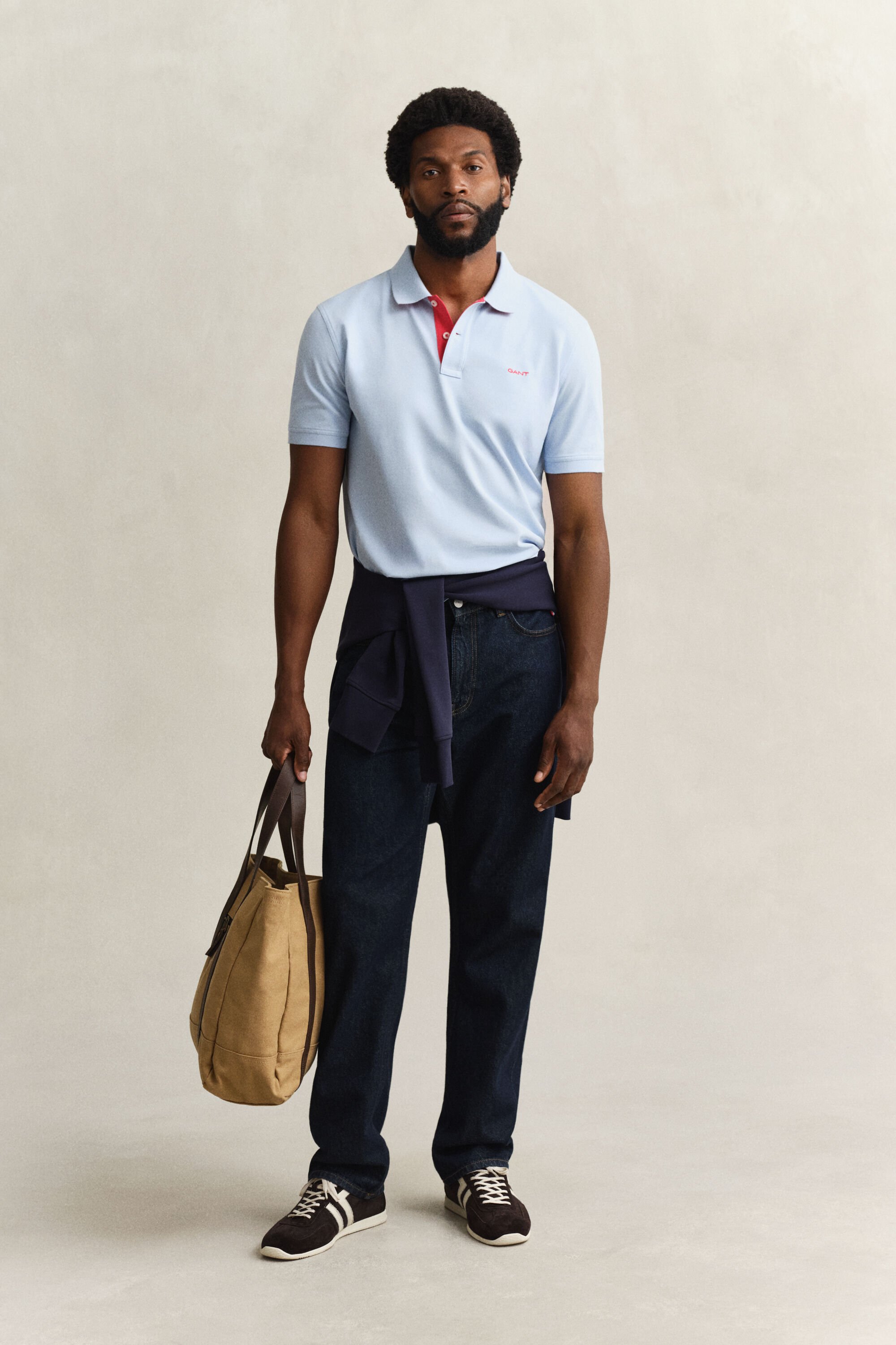 Polo em algodão piqué contrastante