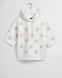 Sweatshirt de manga curta com capuz e bordado Crest