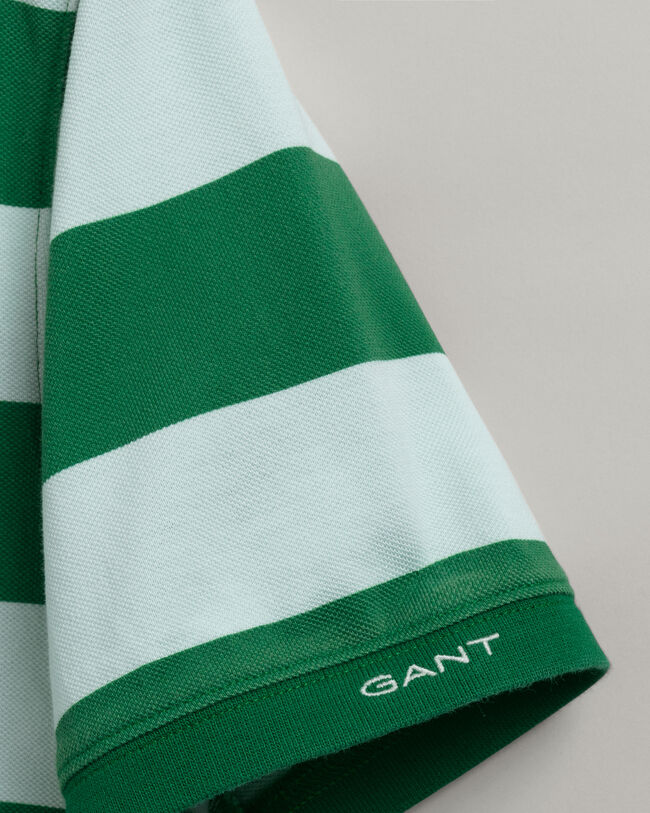 Polo em algodão piqué com estampado Barstripe