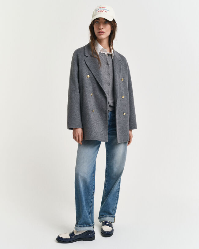 Casaco de marinheiro com detalhes cosidos à mão