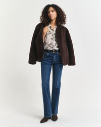 Camisa em seda e algodão com estampado Tree relaxed fit