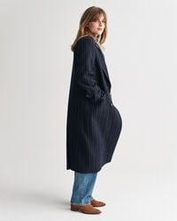 Sobretudo em lã Pinstripe